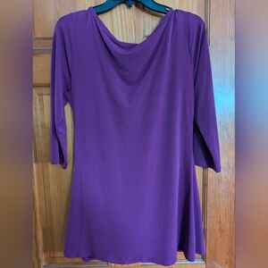 Purple Cowl Neck Dress